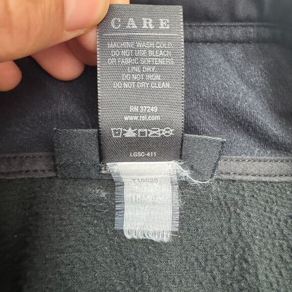 REI Fleece Lined Softshell Jacket Mens Medium Black Full Zip Pocket Outdoor Hike - Picture 9 of 14